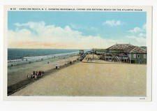 c1930 Carolina Beach NC Boardwalk Casino Atlantic Ocean Postcard W-32 picture