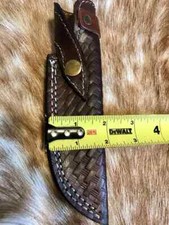 7.5 Inch Normal Hand Made Pure Leather Sheath For Fixed Blade Knife Embossed picture