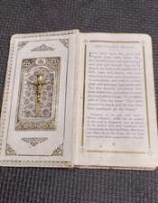 VINTAGE 1958 KEY OF HEAVEN PRAYER BOOK CATHOLIC DEVOTION CELLULOID COVER W/CROSS picture