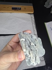 Mordenite On Blue Chalcedony Cut Base #2 166g picture