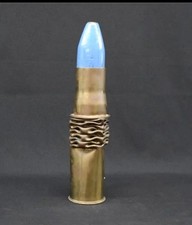 Antique 1906 U.S. Navy Trench Art Shell Casing Blue Tip – Washington Navy Yard picture