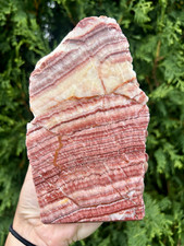 Large Pink Banded Calcite Freeform 6.5” 2 lb 13 oz Hematite Crystal picture