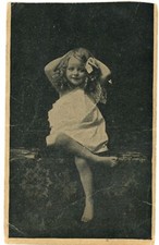 RPPC Cute Girl Curly Hair Barefoot Pose Undivided Back Real Photo Postcard c1905 picture