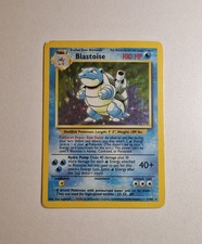 Pokemon TCG Blastoise Holo Rare Base Set, Unlimited, 2/102, WOTC Vintage picture