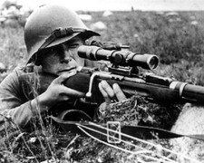 Russian Sniper with Mosin-Nagant Rifle 8x10 WWII Photo 396a picture