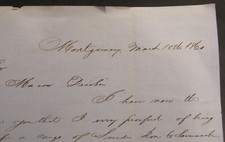 ANTIQUE 1860 LETTER WILLIAM L KING MONTGOMERY ALABAMA picture