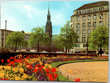 Hamburg Germany Jungfernstieg Blvd City Hall Beauty Flowers View EU VTG Postcard picture