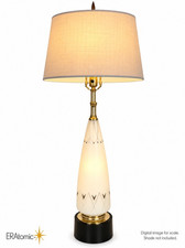 Vintage Mid-Century Modern Frosted Glass Atomic Geometric Brass Table Lamp 38