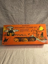 Vtg Ben Franklin Halloween 10 Light Set Pumpkin Blow Mold String Box 759845 Rare picture