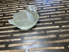 Vintage Frosted Glass Swan Air Plant Holder Trinket Dish Made in Taiwan picture