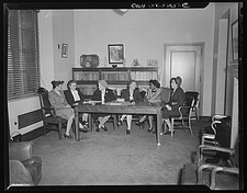 Photo:Women at Office Meeting 1930s Interior Conference Room picture