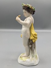 19th c Antique German Meissen Porcelain Figurine From Seasons Autumn A69 5.25