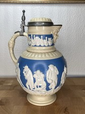1895 Villeroy & Boch Mettlach #2210 PEASANTS BOWLING Master Stein Flagon Pitcher picture