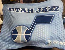 Vintage AT&T Utah Jazz Basketball NBA Fleece Blanket 48