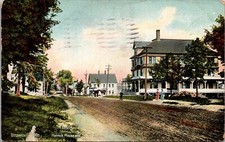 Postcard Herrick House and Street Scene in Brownville, Maine picture
