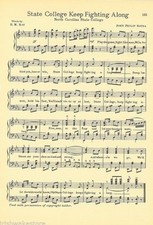 N.C. STATE Vtg Song '32