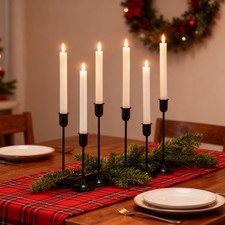 Batoslee Black Taper Candle Holder 6 PCS Holders, Vintage Candle Stick Holder picture