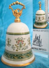 Collector Bell Gorham Ivory Green And Gold Floral Danbury Mint Exclusive picture