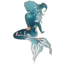 Metal Mermaid Wall Art Rustic Hanging Mermaid Wall Decor Blue Metal Mermaid picture