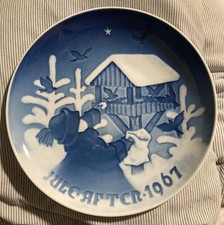 1967 Bing & Grondahl B & G JULE AFTER Fuglenes Collector Plate Jul Denmark Birds picture