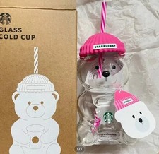 STARBUCKS Korea 2026 Barbie Pink Bearista Glass Cold Cup Beanie Bear 20oz(591ml) picture