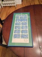 Cecijema Framed Mayan Calendar Chichen Itza Stone Rubbing 25” x 13” Art Artwork picture