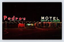 Postcard South Carolina Pedro's Border Motel Night Neon 1980s Unposted Chrome picture