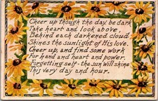 1909 “Cheer Up” Sunflower Motto Postcard Frank J. Shuler Buffalo NY 1913 Posted picture
