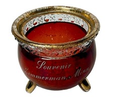 ZIMMERMAN MINNESOTA MN ANTIQUE Ruby Red Flash Souvenir Glass TRINKET picture