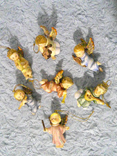 Goebel Berta Hummel 7 Mini Angel Christmas Ornaments - Littlest Musicians 1996 picture