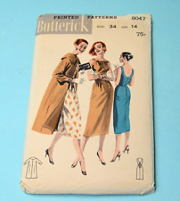 Vintage 50's Butterick 8047 sewing pattern slim coat & dress sz 14 picture