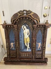 Unique Nude Asian Lady Painting Indian jharokha wooden elephant wall hanging Art picture