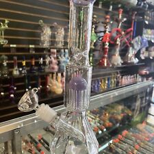 12” inch PURPLE Glass Water Pipe Bong Honeycomb + Ice Catcher Diamond Base WBowl picture