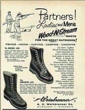 1958 Print Ad Weinbrenner Wood-N-Stream Hunting Boots Milwaukee,WI picture