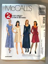 Vintage 90s McCall's 9456 Sewing Pattern Misses' Dress Size 8-12 UNCUT FF picture