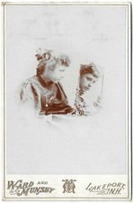 Victorian Young Woman Looking In Mirror Cabinet Card Photo Unusual Antique picture
