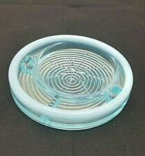 McKee Opalescent Blue Art Glass Ashtray for Bottoms Up Cups Coaster picture