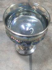 INDIANA GLASS ~ KINGS CROWN ~ THUMBPRINT ~ CARNIVAL GLASS COMPOTE ~ VGUC picture