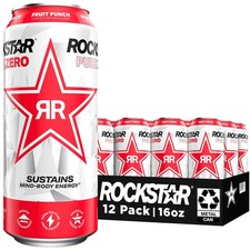 Rockstar Pure Zero Energy Drink, Fruit Punch, 0 Sugar, with Caffeine and Taurine picture