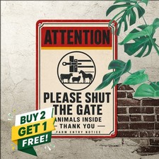 Keep Gate Closed Heavy Duty Farmhouse Plaque Retro Metal Tin Sign 8x12 picture