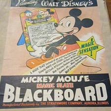 1940-50's Disney Mickey Mouse Magic Slate Blackboard w/ Box Vintage Collectible  picture