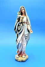 Blessed Virgin Mary Statue 12” Catholic Figurine White Lillies picture