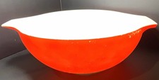 Vintage Pyrex #444 Red Cinderella Mixing Bowl 4Qt 1970s Stackable Made in USA picture