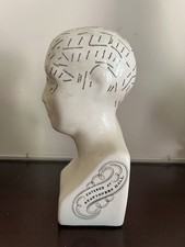 L N Fowler Antique Phrenology Head Ceramic Crackle Glaze, 16cm picture