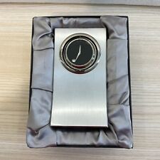 Movado Spinning Museum Silver Dial Steel Tower Desk Table Clock-With Box picture