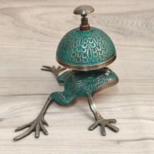 Nautical Brass Frog Desk Bell Vintage Antique Hotel Counter Reception Bell Gift picture