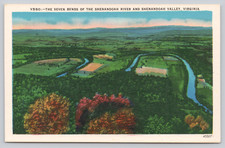 c1920 Seven Bends Shenandoah River Valley, VA Postcard, Blue Ridge Mountains picture