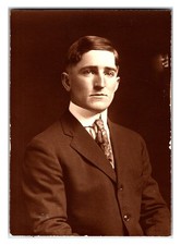 Original 1910s Man In Suit Studio Portrait Photo (4in X 3in) *Named* picture
