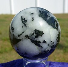 Deep GREEN TOURMALINE in Quartz Crystal Sphere aka the POWER STONE For Sale #160 picture