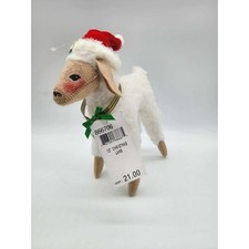 Annalee 2006 Christmas Lamb 10 inch Standing Plush Santa Hat Bell 866706 NWT picture
